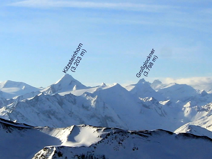 Blick auf das Kitzsteinhorn (3.203 m) - Gletscherskigebiet
